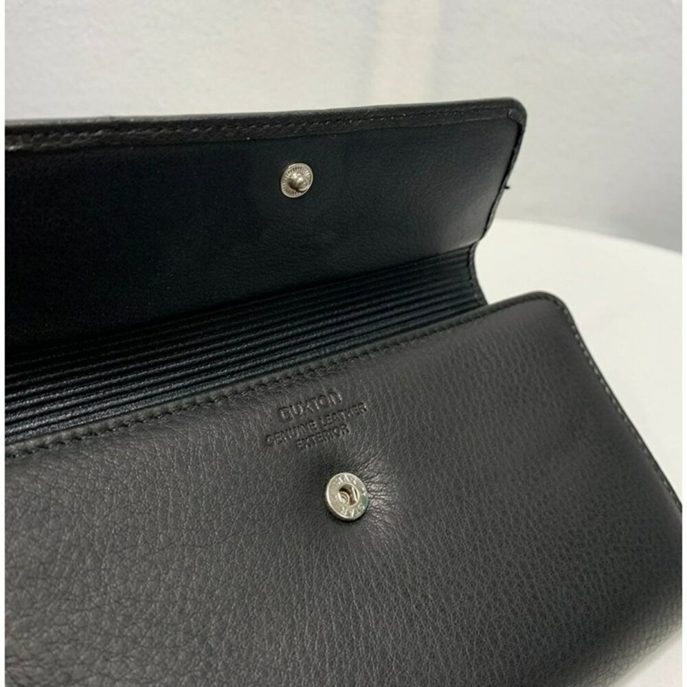 NEW Buxton Wallet Leather Black Ensemble Clutch Multiple Pockets Zip Closure - Picture 8 of 12